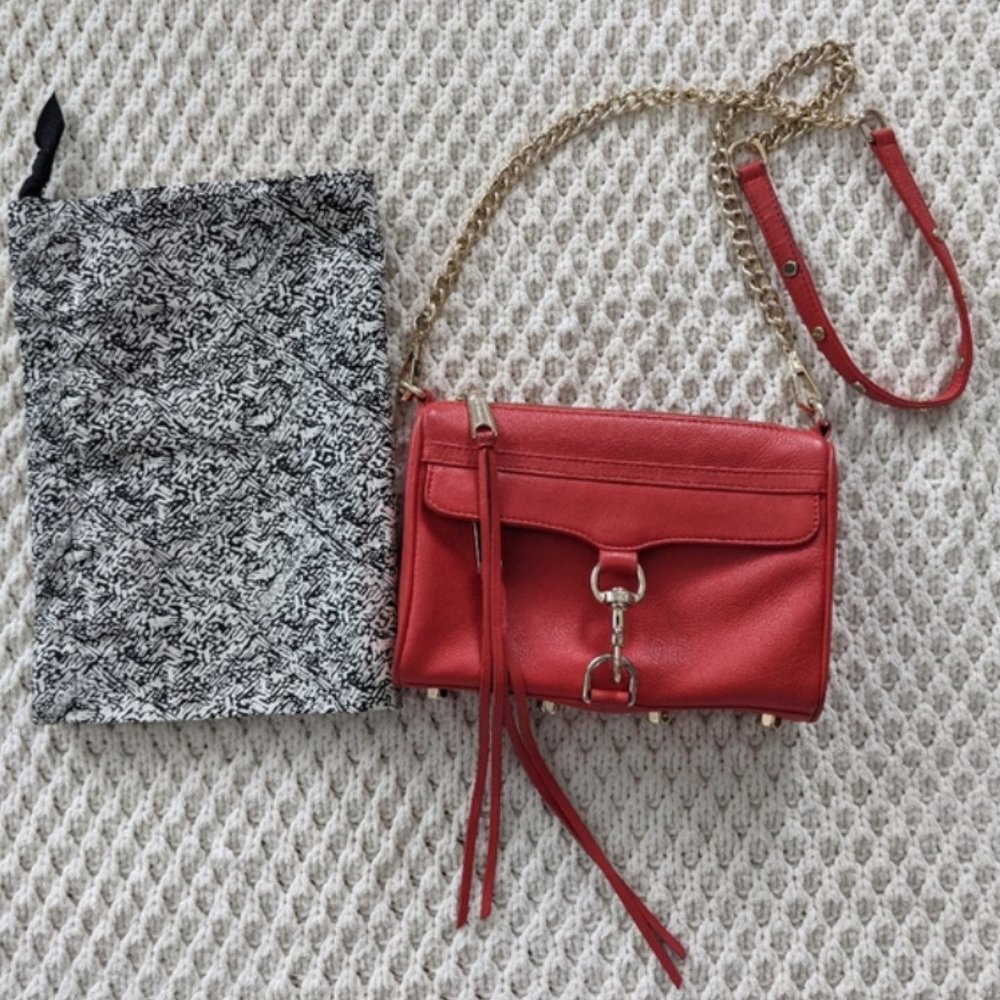 Rebecca Minkoff Red Mini Mac with Gold Chain